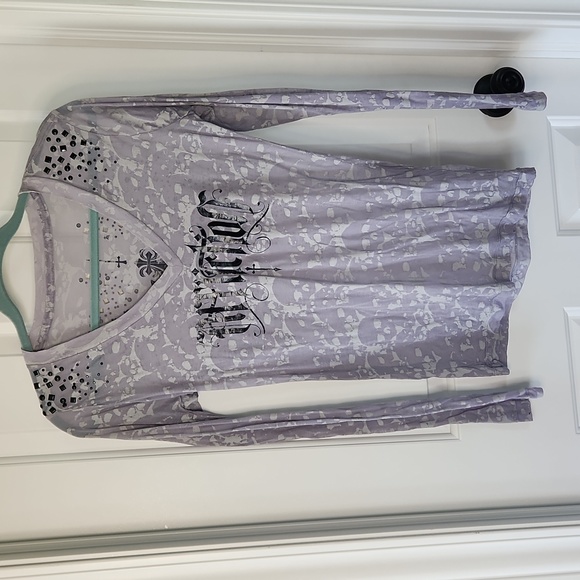 Affliction skull burn out long sleeve - Picture 2 of 7